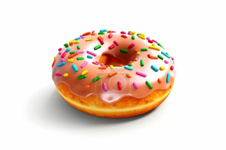 Delicious donut on a white background. Generative AI.-stock-photo