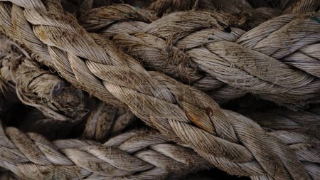 Photo for Industrial worn ropes as a background - Royalty Free Image
