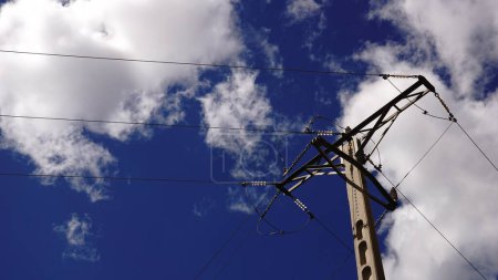 Photo for Concrete electric tower against the sky - Royalty Free Image
