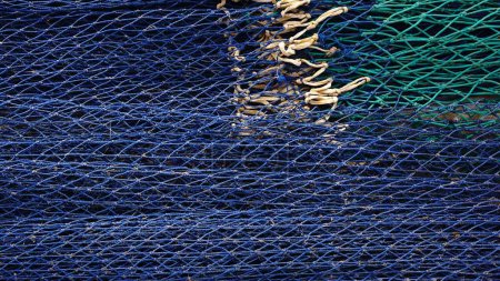 patched fishing net as background