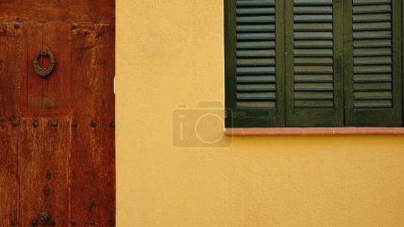 facade with door and window