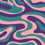 Psychedelic swirl groovy pattern.Groovy liquid background in trendy 70s, 80s style.Vector