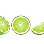 Fresh lime fruit. Collection of lime vector icons isolated on white background. Vector illustration