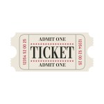 Retro ticket desogn template. Admit one.Ticket for cinema, movie,circus,carnaval,film,festival etc.Vector