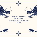 Happy chinese new year 2024 .Zodiac sign. Dragon with clouds. New year background.Vector