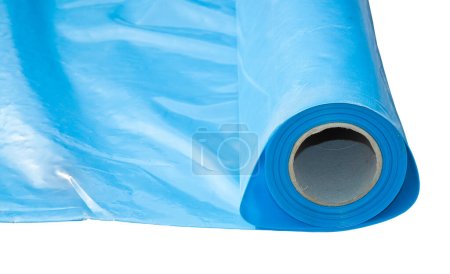 Polyethylene protection vapour barrier to restrict the passage of vapour from the hot part of the structure to the cold part of roof and wall - image isolated for easy selection