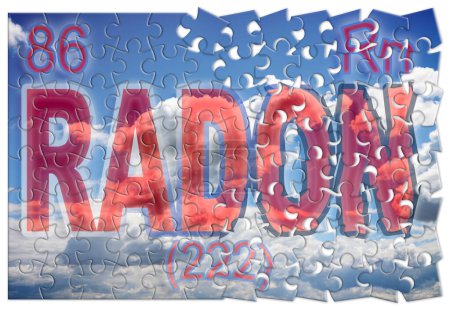 Téléchargez les photos : Résoudre le problème du radon gazeux dans le logement - image conceptuelle en forme de puzzle - en image libre de droit