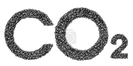 Foto de Concepto de texto neutro de carbono - ilustración aislada en blanco - Imagen libre de derechos