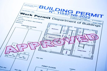 Photo for Approved Buildings Permit concept with approved residential building project - Royalty Free Image