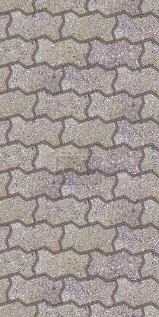 Téléchargez les photos : Bloc de revêtement de sol en béton assemblé sur un substrat de sable - type de revêtement de sol perméable à l'eau de pluie conformément aux lois sur la construction. - en image libre de droit