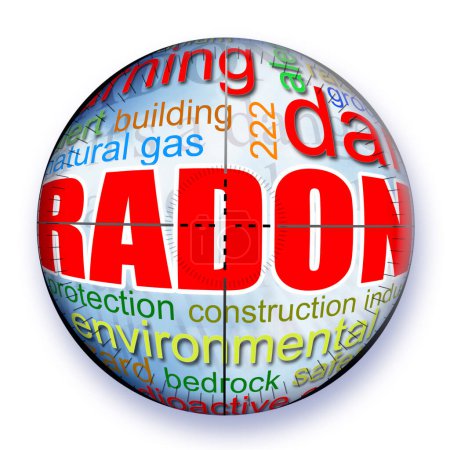 Foto de Imagen conceptual en forma de bola de gas radón - Imagen libre de derechos