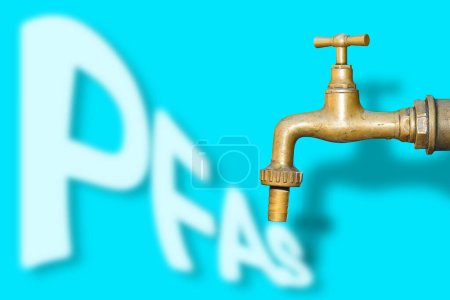 Alertness about dangerous PFAS Perfluoroalkyl and Polyfluoroalkyl substances in drinking water - concept image