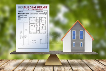 Immobilien-Bilanzkonzept mit Baugenehmigung und Einfamilienhaus-Wohnmodell