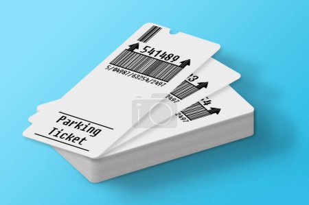 Ticket for parking area concept image - Bar code and code numbers are completely made up
