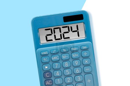 Budget 2024 concept with calculator and copyspace