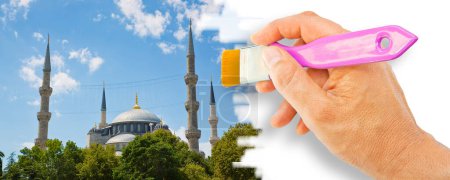 Mosquée bleue, une mosquée historique à Istanbul (Istanbul, Sultanahmet, Turquie) - image-concept