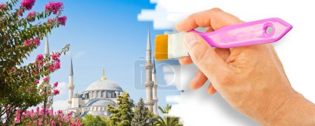 Blue Mosque, an historical mosque in Istanbul (Istanbul, Sultanahmet, Turkey) - concept image