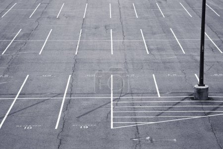 Empty reserved parking without cars seen from above