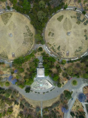 Foto de Vista aérea del Carcamo de Dolores en el Bosque Chapultepec, en la Ciudad de México. Concepto City Pass. - Imagen libre de derechos