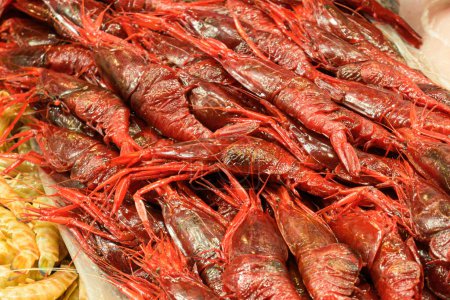 Delicious shrimp dish. Prawn dish. Species called red gamba or tiger