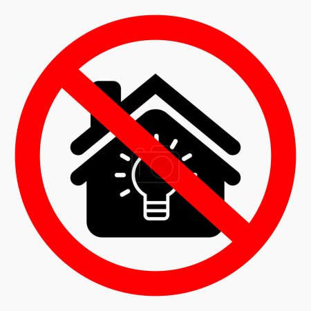 Illustration for No light in the house. Light prohibition. Vector icon. - Royalty Free Image