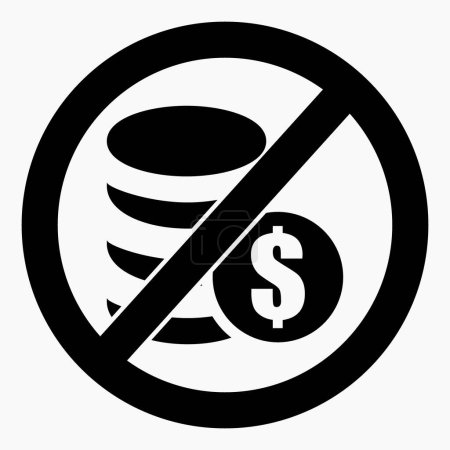 Photo for No dollar icon. Dollar ban. Do not use dollar. It is forbidden to pay a dollar. Icon vector. - Royalty Free Image