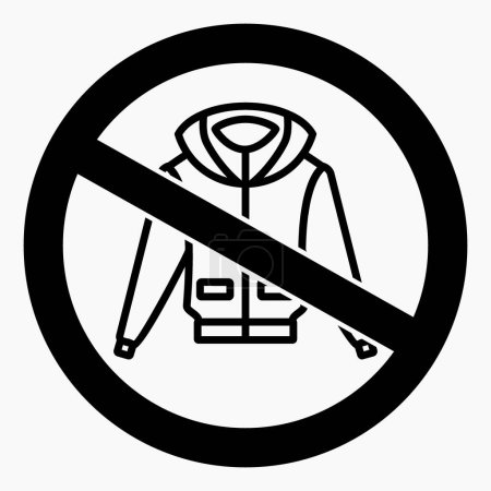 Illustration for No sweater. No outerwear. Do not wear a sweatshirt. Vector icon. Commercial line vector icon for websites and mobile minimalistic flat design. - Royalty Free Image