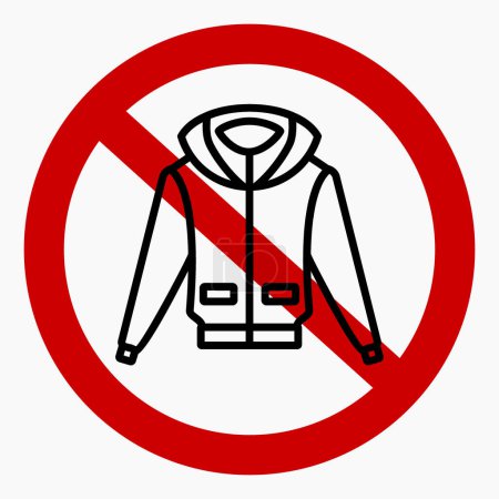 Illustration for No sweater. No outerwear. Do not wear a sweatshirt. Vector icon. Commercial line vector icon for websites and mobile minimalistic flat design. - Royalty Free Image