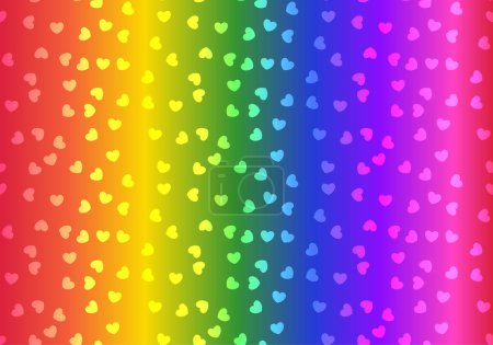 Illustration for LGBT Pride Month. Seamless pattern colorful heart rainbow color background. Vector. - Royalty Free Image