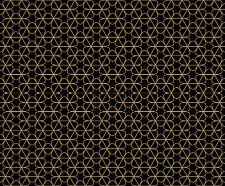 Illustration for Abstract. Geometric seamless pattern gold-black background. vector. - Royalty Free Image