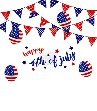 Ilustración de Feliz Día de la Independencia USA. Diseño con tono de color bandera americana. vector. - Imagen libre de derechos