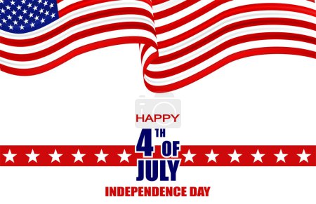 Illustration for Happy Independence day USA. Design with color tone american flag. vector. - Royalty Free Image