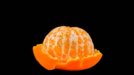 Photo for Tangerine isolated on black. Mandarin with peel. High quality photo - Royalty Free Image