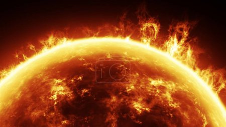 Photo for Sun star surface with flares close up. High quality footage - Royalty Free Image