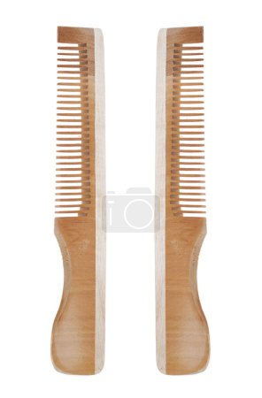It is Wooden comb isolated on white.