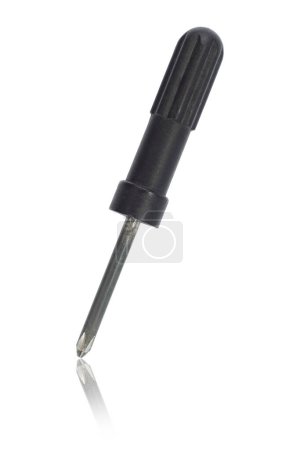 It is One used screwdriver isolated on white.