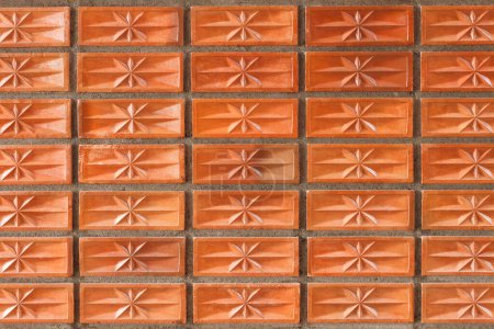 Photo for It is Orange clay brick wall for pattern and background. - Royalty Free Image