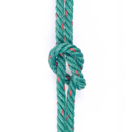 C'est noeud de corde isolé sur blanc.