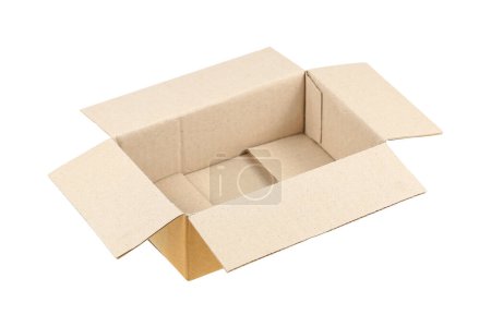 Foto de It is one open corrugated cardboard box on white. - Imagen libre de derechos