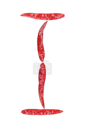 it is capital letter I by dry chili isolated on white.