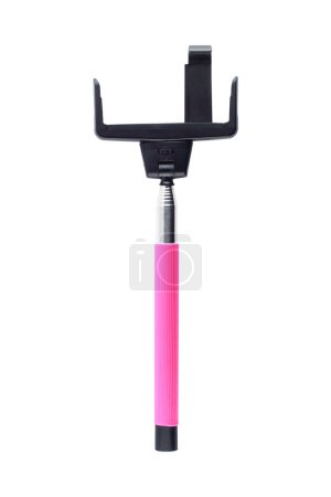 It is One selfie stick isolated on white.
