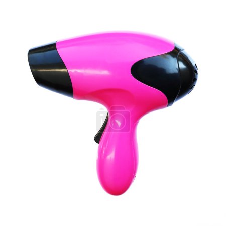 it is portable hair dryer isolated on white.