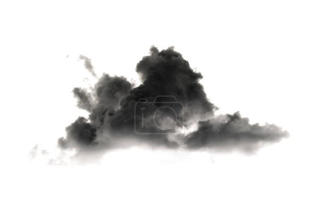 it is black smoke and cloud isolated on white.