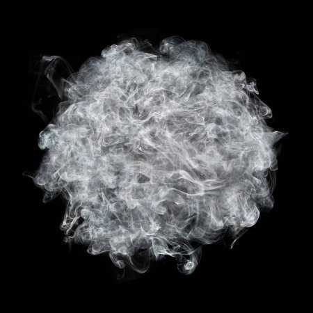 it is white smoke ball isolated on black.