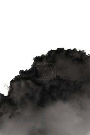 it is big black smoke and cloud isolated on white.