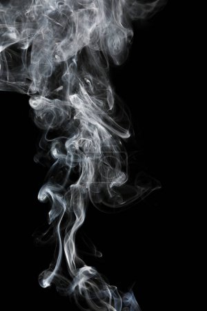 it is white smoke isolated on black.