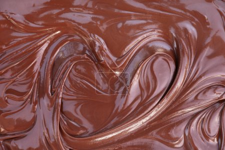 heart shaped melted dark chocolate texture for pattern and background.