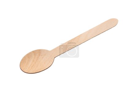 una cuchara de madera de helado aislada en blanco.