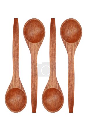 It is Four wooden spoons isolated on white.