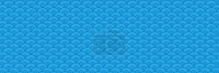 horizontal blaues Wasser und Meereshintergrund, Vektorillustration.